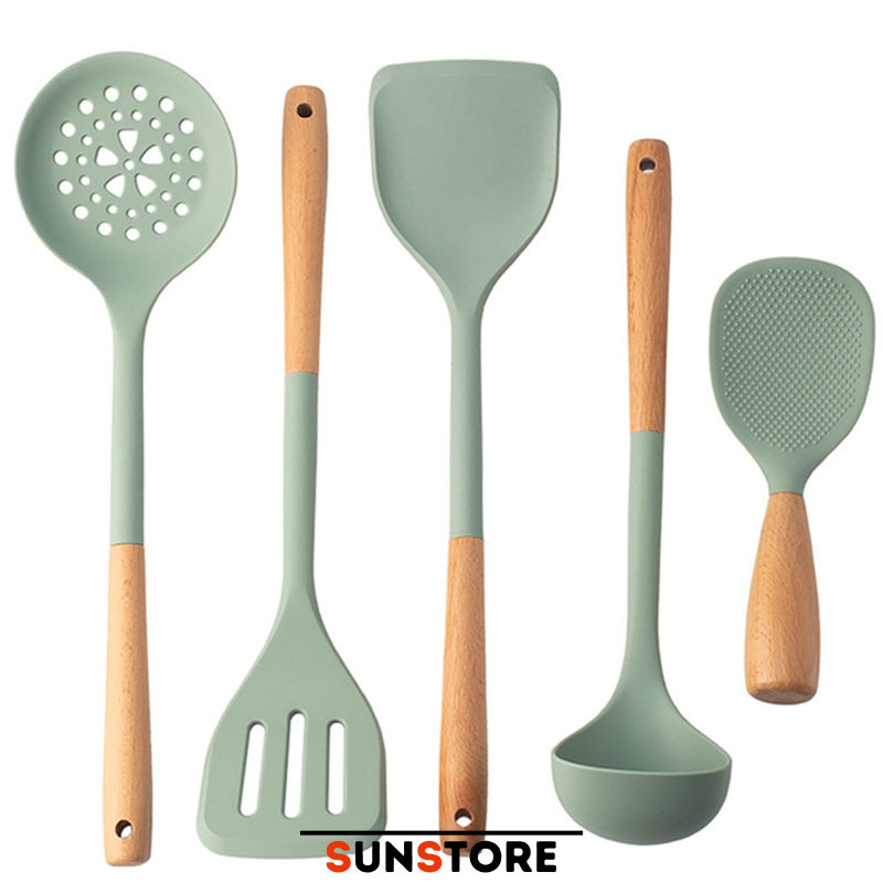 Conjunto de Utensílios para cozinha de Silicone 5 peças.